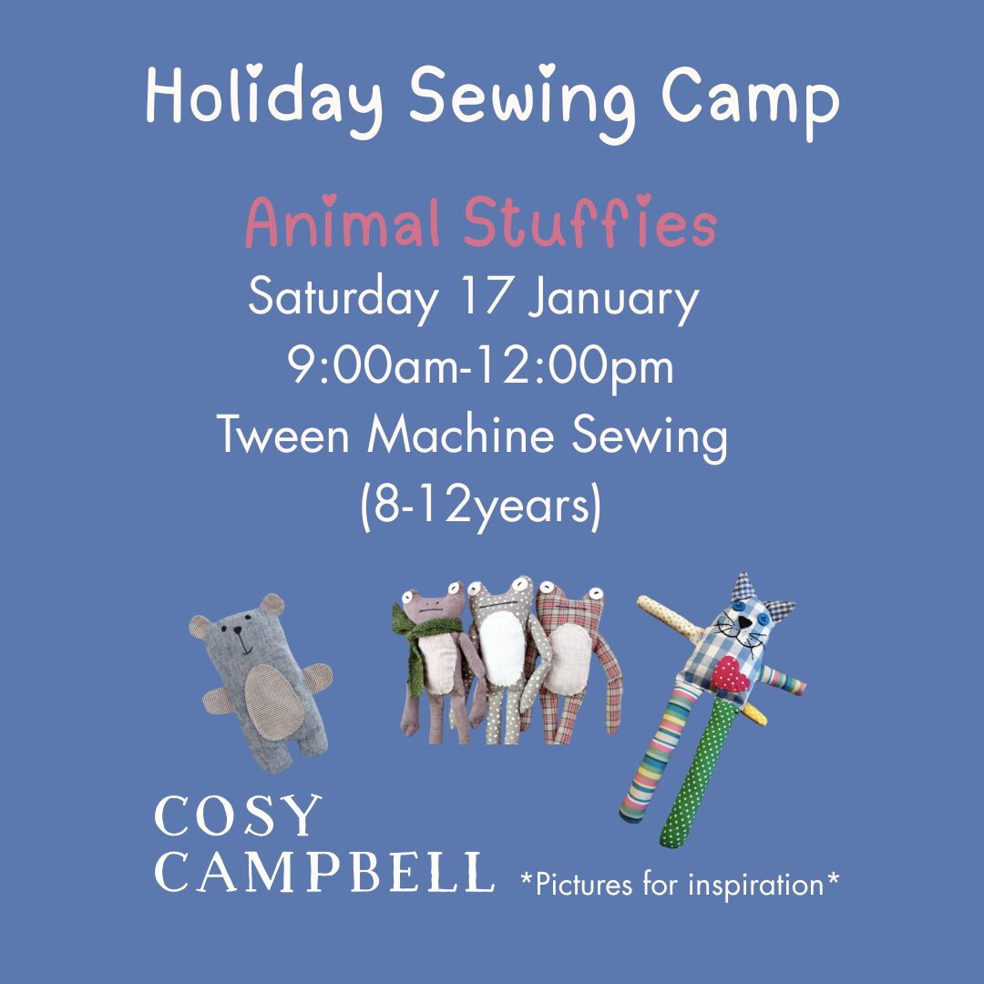 TWEEN - Animal Stuffies - Saturday 17 January 9:00-12:00pm