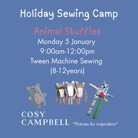 TWEEN - Animal Stuffies - Monday 5 January 9:00-12:00pm