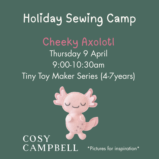 TINY TOY MAKER (4-7yrs) - Cheeky Axolotl - Thursday 9 April 9:00-10:30am