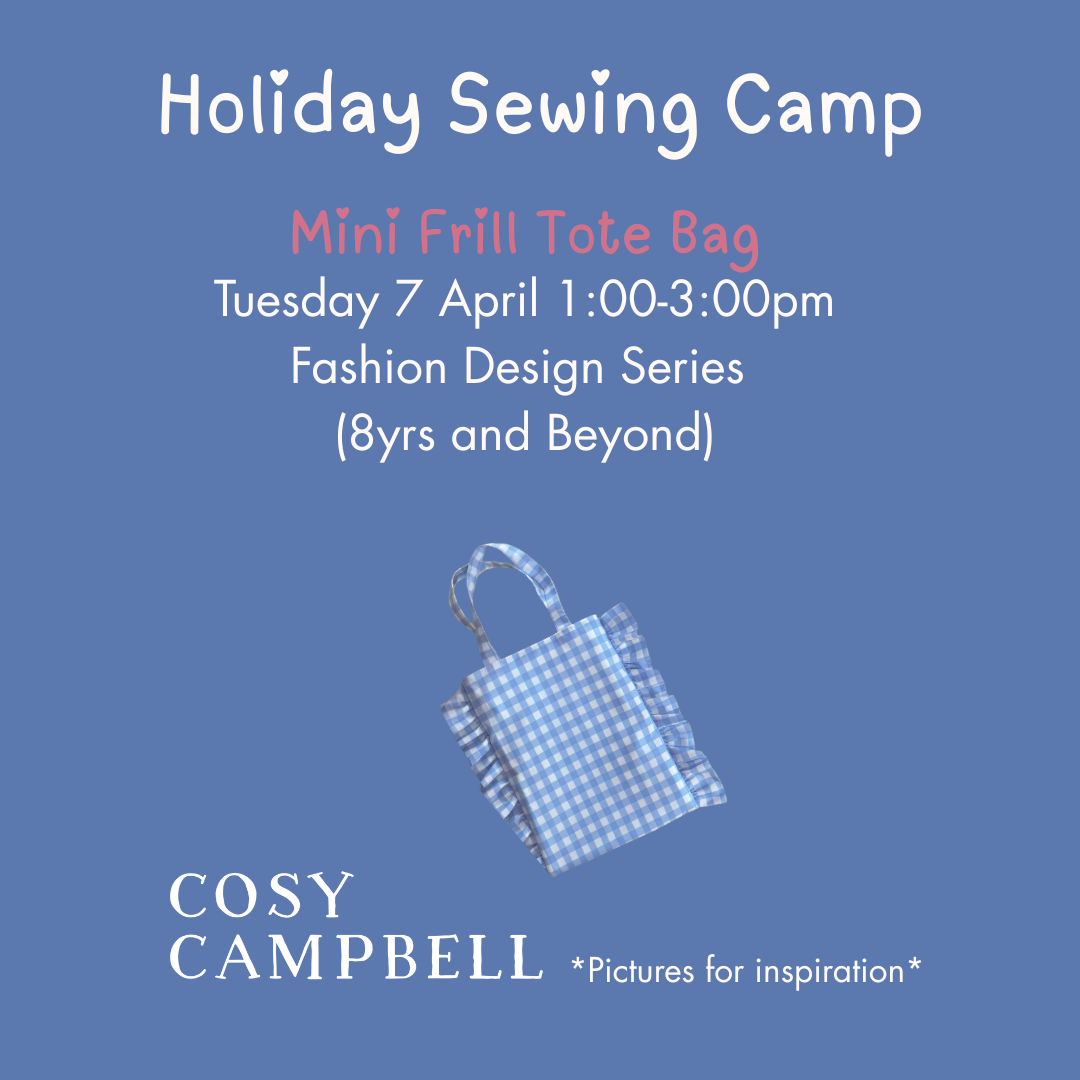 FASHION DESIGN SERIES (8+yrs) - Mini Frill Tote - Tuesday 7 April 1:00-3:00pm