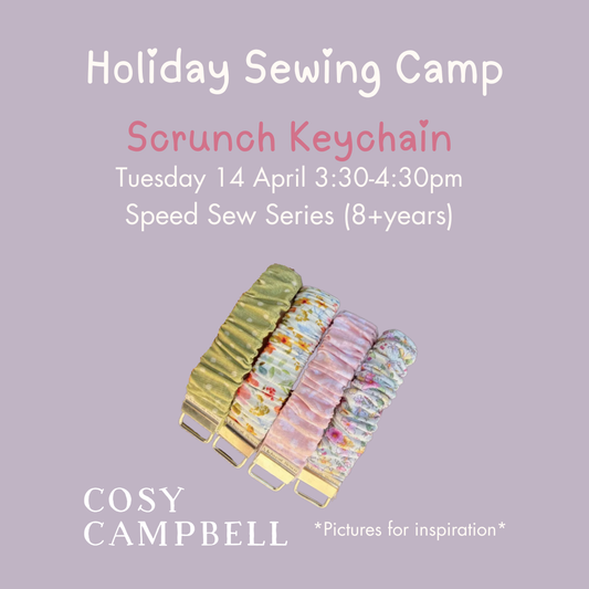 SPEED SEW SERIES (8+yrs) - Scrunch Keychain - Tuesday 14 April 3:30-4:30pm